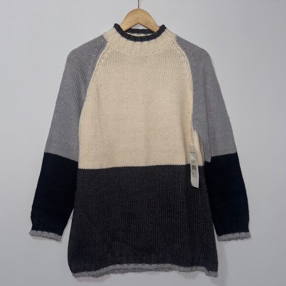 Victoria Jones Color Block knit Sweater women’s size medium - Picture 1 of 7